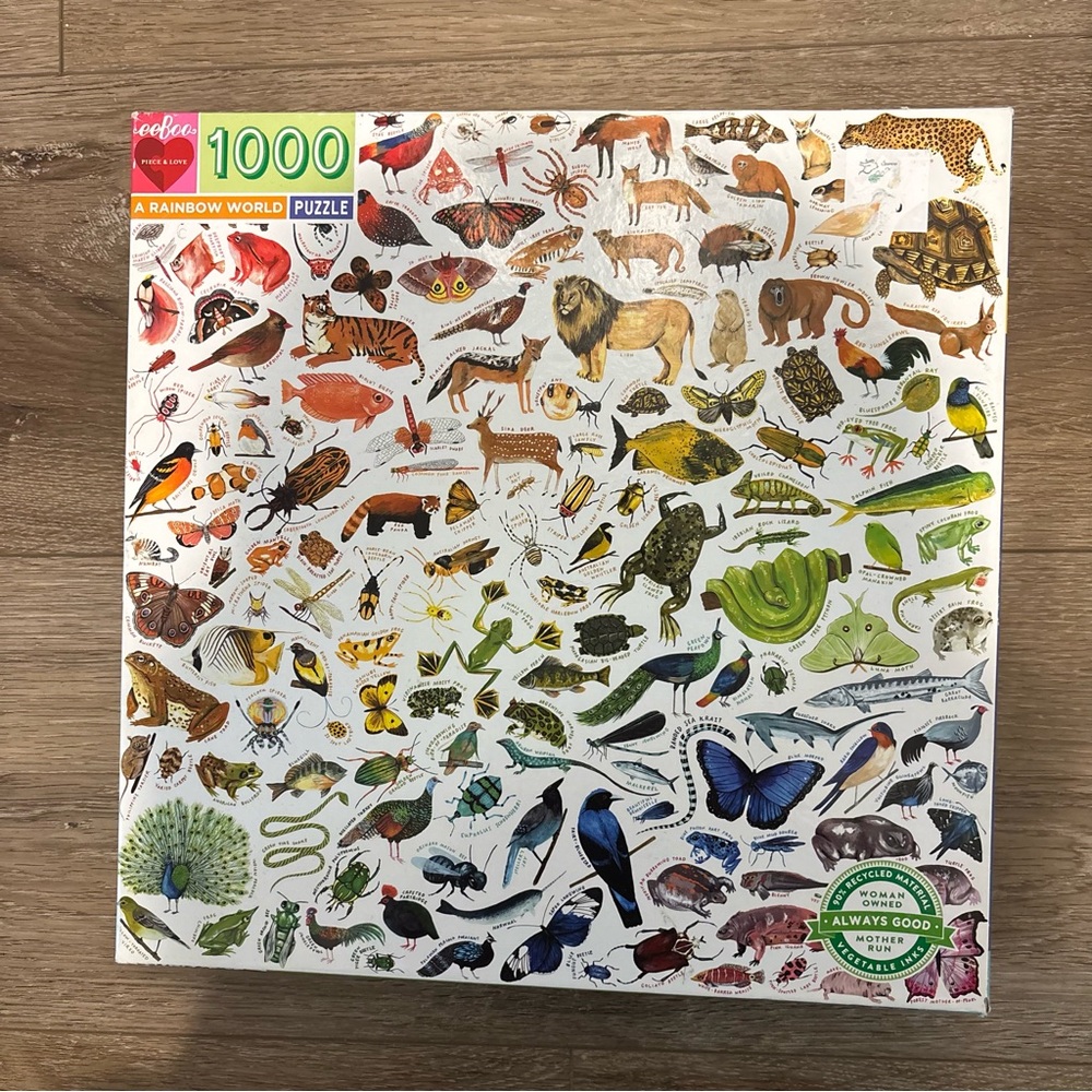 eeBoo 1000-Piece "A Rainbow World" Animal Puzzle - Multicolor